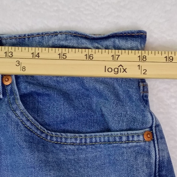 Levis 505 Mens 36x30 Blue Denim Jeans Straight Fit - Picture 4 of 14